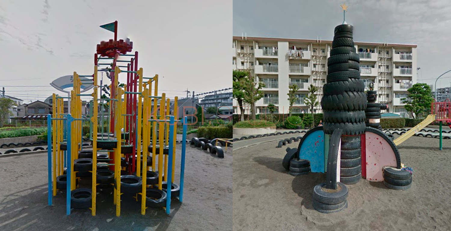 Детский игровой лабиринт из старых покрышек