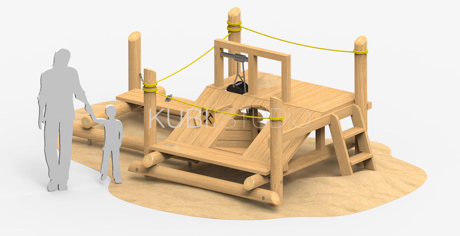 Песочница из бревен Шахта