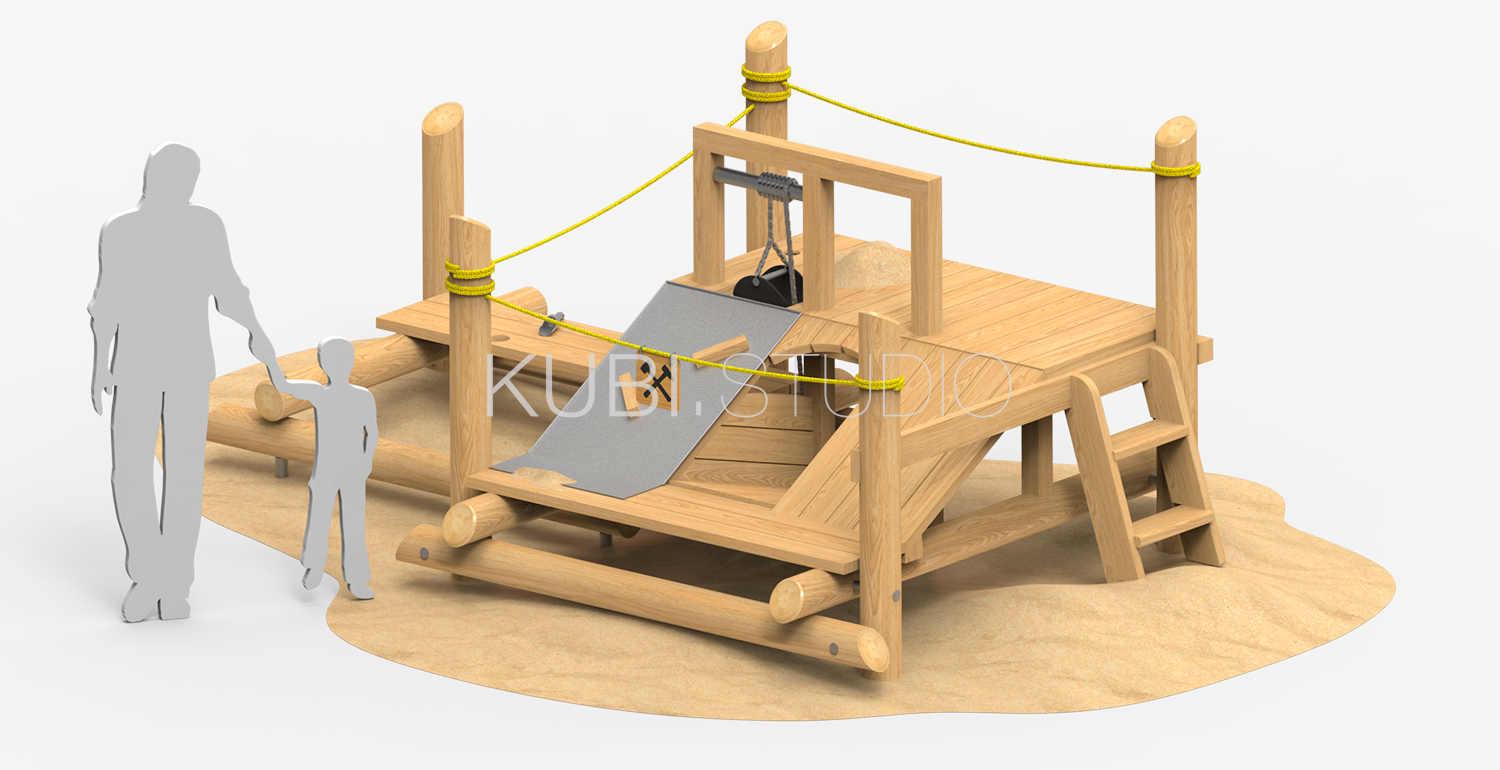 Песочница из бревен Шахта