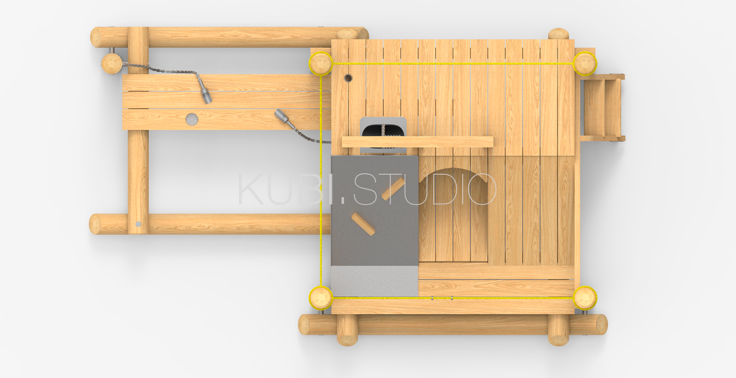 Песочница из бревен Шахта