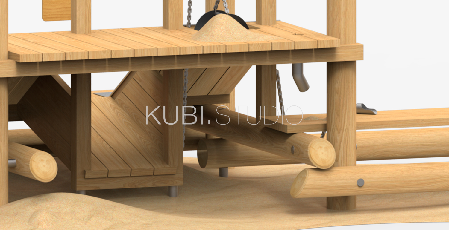 Песочница из бревен Шахта