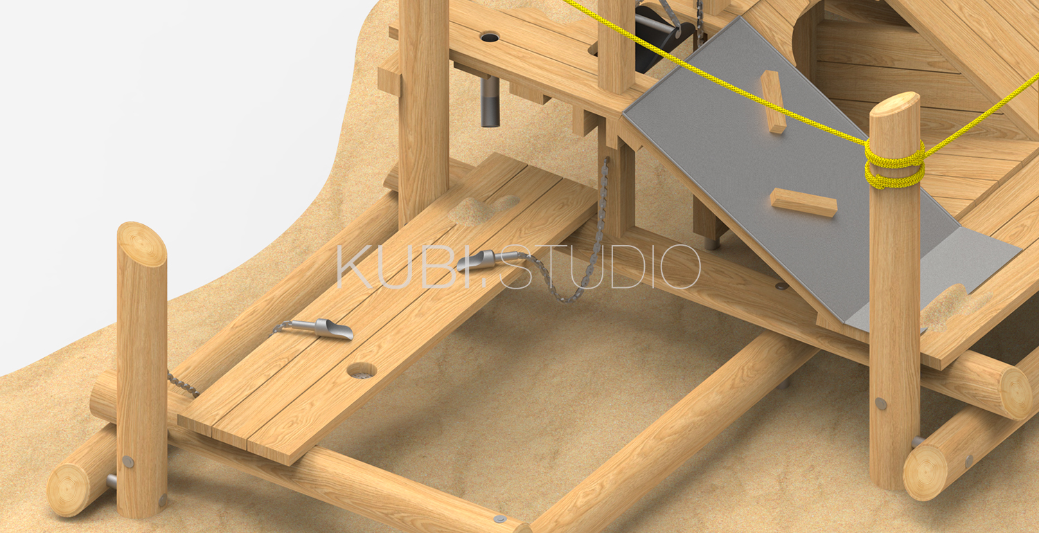 Песочница из бревен Шахта