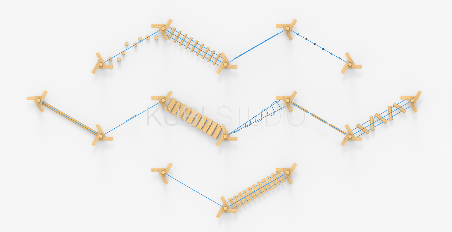 Модульный детский веревочный парк