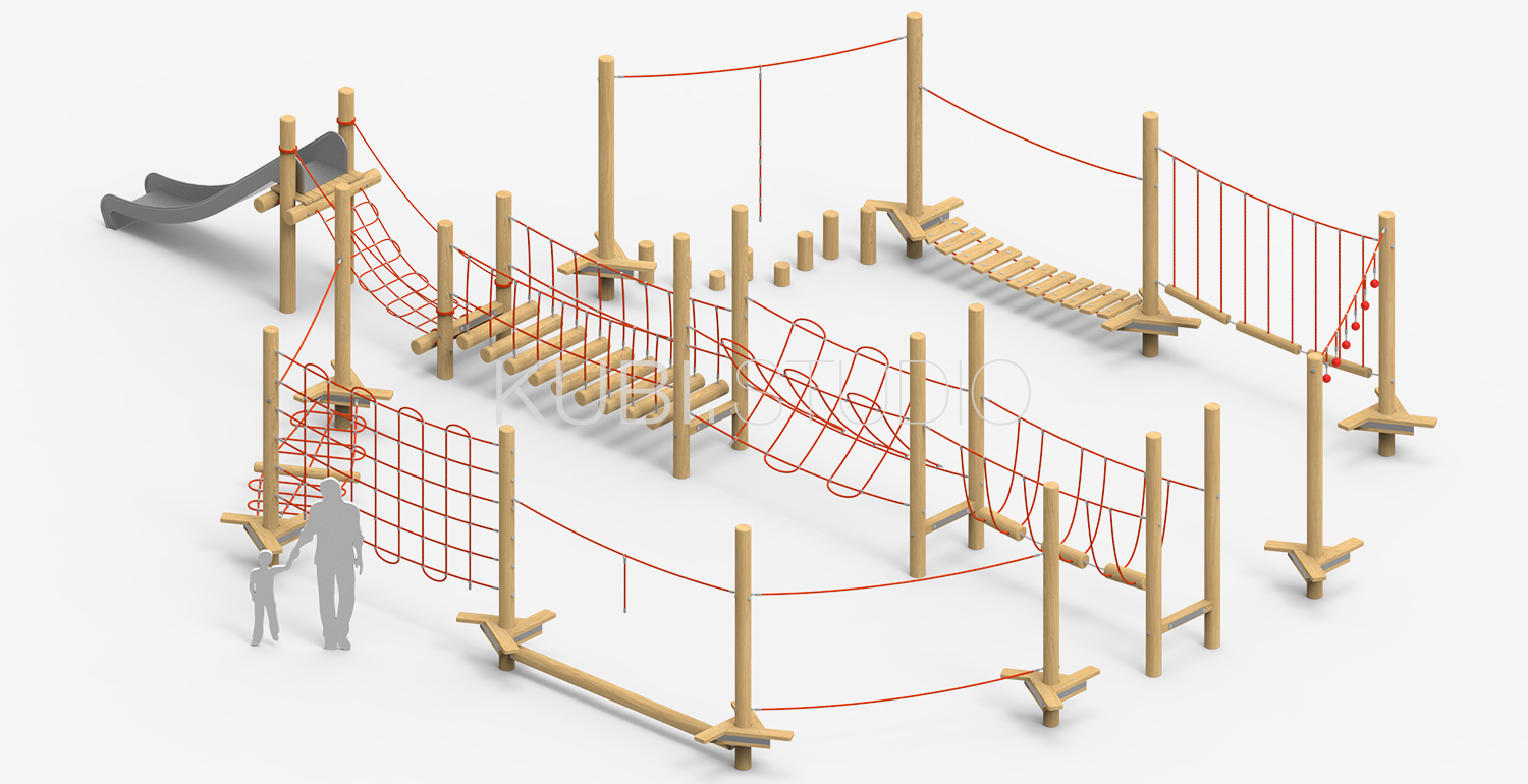Веревочный парк - детская площадка от Kubi.studio